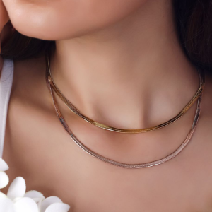 گردنبند ماری استیل تک لاین