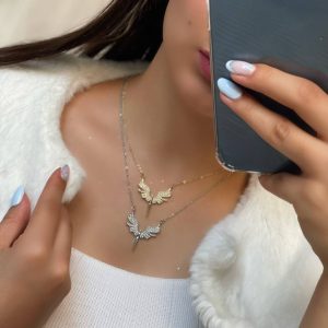 گردنبند فرشته در دو رنگ طلایی و نقره ای