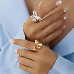حلقه پاپیونی طلا و نقره | زیورآلات لوکس و مدرن