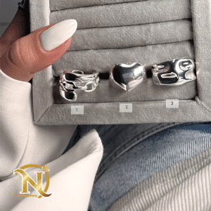 انگشتر استیل قلبی آینه ای کد 0136